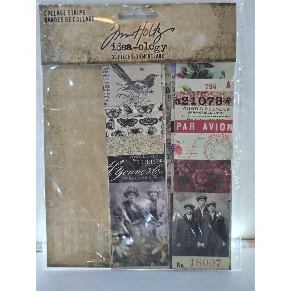 Tim Holtz Idea-ology Collage Strips TH94328 30 Pieces Ephemera New Sealed